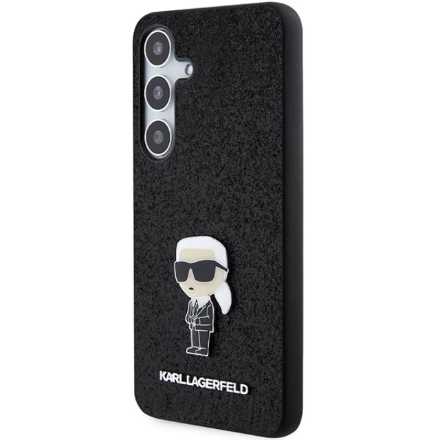 Чехол Karl Lagerfeld Fixed Glitter Ikonik Logo Metal Pin для Samsung Galaxy S24 Plus (S926) Black (KLHCS24MGKNPSK)