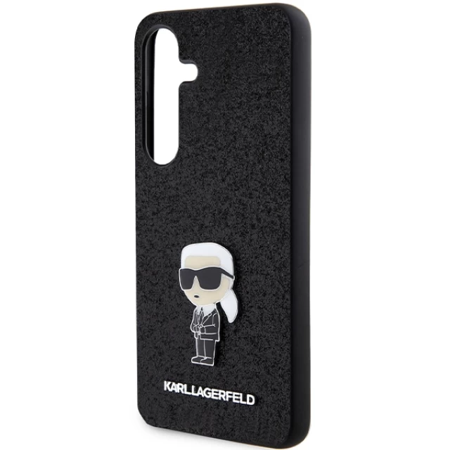 Чехол Karl Lagerfeld Fixed Glitter Ikonik Logo Metal Pin для Samsung Galaxy S24 Plus (S926) Black (KLHCS24MGKNPSK)