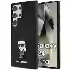 Чехол Karl Lagerfeld Fixed Glitter Ikonik Logo Metal Pin для Samsung Galaxy S24 Ultra (S928) Black (KLHCS24LGKNPSK)