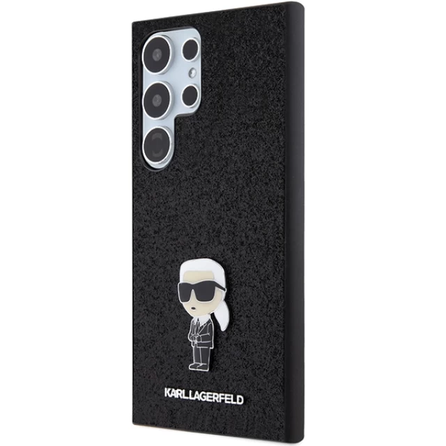 Чохол Karl Lagerfeld Fixed Glitter Ikonik Logo Metal Pin для Samsung Galaxy S24 Ultra (S928) Black (KLHCS24LGKNPSK)