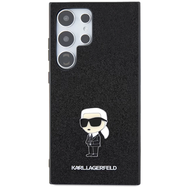 Чохол Karl Lagerfeld Fixed Glitter Ikonik Logo Metal Pin для Samsung Galaxy S24 Ultra (S928) Black (KLHCS24LGKNPSK)