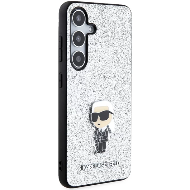 Чохол Karl Lagerfeld Fixed Glitter Ikonik Logo Metal Pin для Samsung Galaxy S24 Plus (S926) Silver (KLHCS24MGCNPSG)