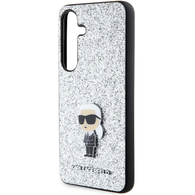 Чохол Karl Lagerfeld Fixed Glitter Ikonik Logo Metal Pin для Samsung Galaxy S24 Plus (S926) Silver (KLHCS24MGCNPSG)