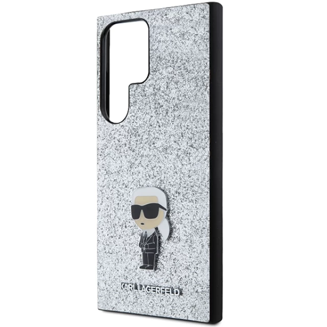 Чохол Karl Lagerfeld Fixed Glitter Ikonik Logo Metal Pin для Samsung Galaxy S24 Ultra (S928) Silver (KLHCS24LGCNPSG)