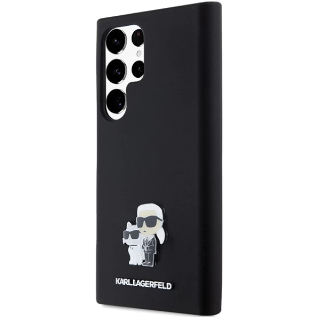 Чохол Karl Lagerfeld Silicone Karl & Choupette Metal Pin для Samsung Galaxy S23 Ultra (S918) Black (KLHCS23LSMHKCNPK)
