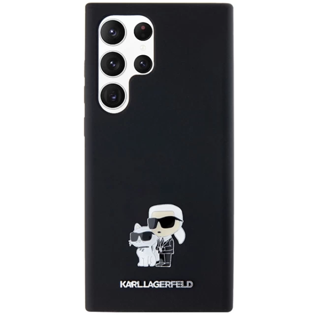 Чохол Karl Lagerfeld Silicone Karl & Choupette Metal Pin для Samsung Galaxy S23 Ultra (S918) Black (KLHCS23LSMHKCNPK)