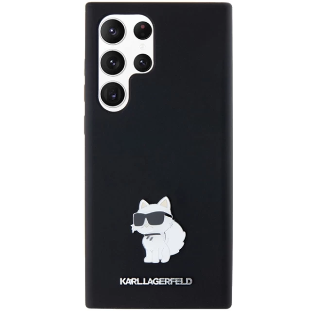 Чехол Karl Lagerfeld Silicone Choupette Metal Pin для Samsung Galaxy S23 Ultra (S918) Black (KLHCS23LSMHCNPK)
