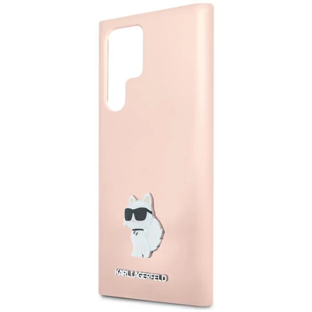 Чехол Karl Lagerfeld Silicone Choupette Metal Pin для Samsung Galaxy S23 Ultra (S918) Pink (KLHCS23LSMHCNPP)