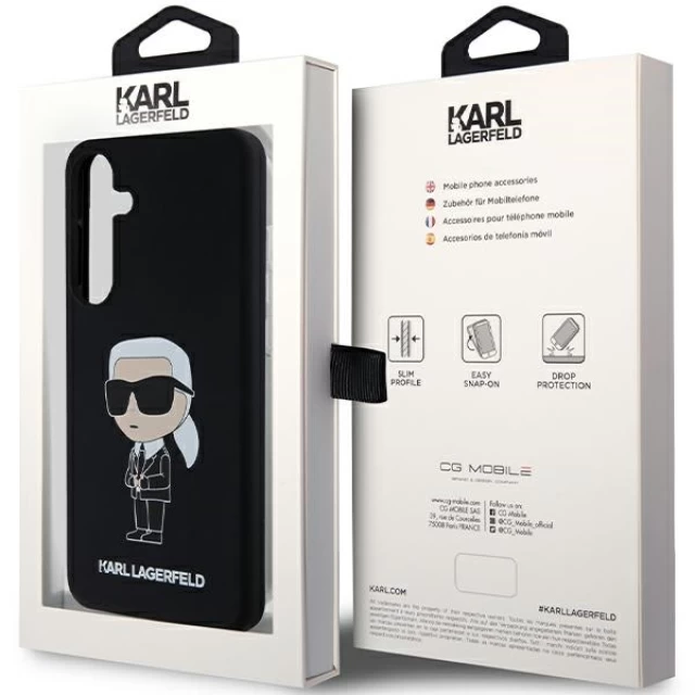 Чехол Karl Lagerfeld Silicone Ikonik для Samsung Galaxy S24 Plus (S926) Black (KLHCS24MSNIKBCK)