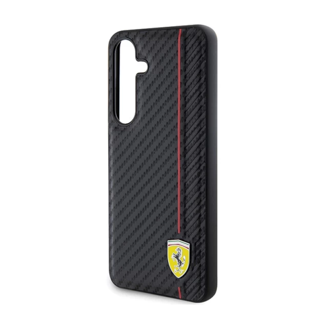 Чехол Ferrari Carbon Printed Line для Samsung Galaxy S24 (S921) Black (FEHCS24SN3DUR)