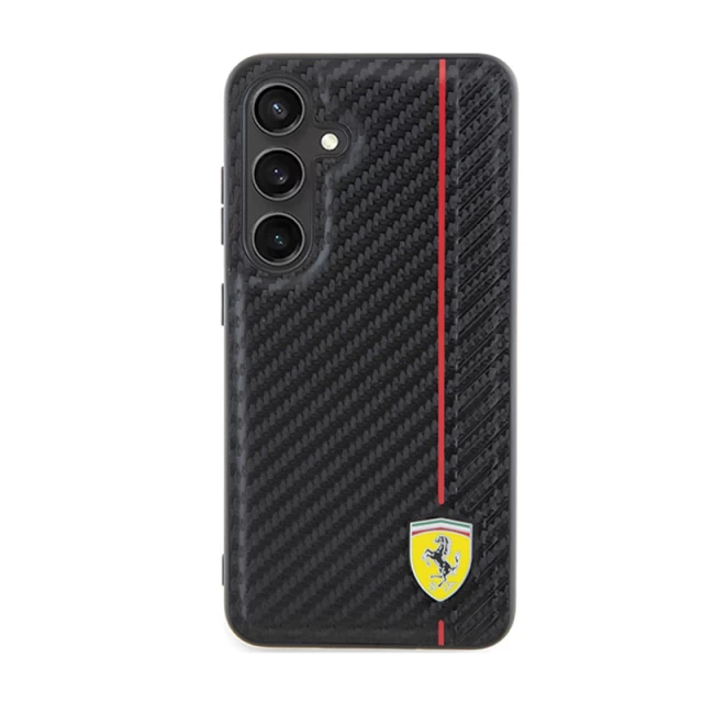 Чохол Ferrari Carbon Printed Line для Samsung Galaxy S24 Plus (S926) Black (FEHCS24MN3DUR)