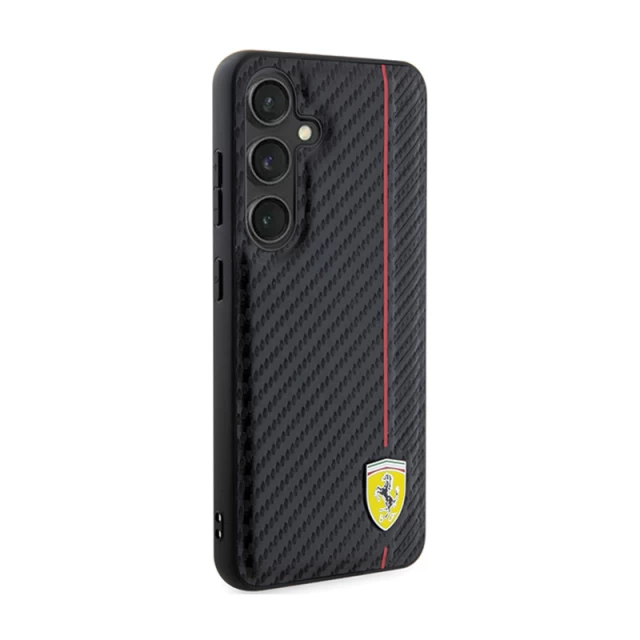 Чехол Ferrari Carbon Printed Line для Samsung Galaxy S24 Plus (S926) Black (FEHCS24MN3DUR)