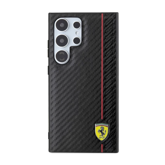 Чехол Ferrari Carbon Printed Line для Samsung Galaxy S24 Ultra (S928) Black (FEHCS24LN3DUR)