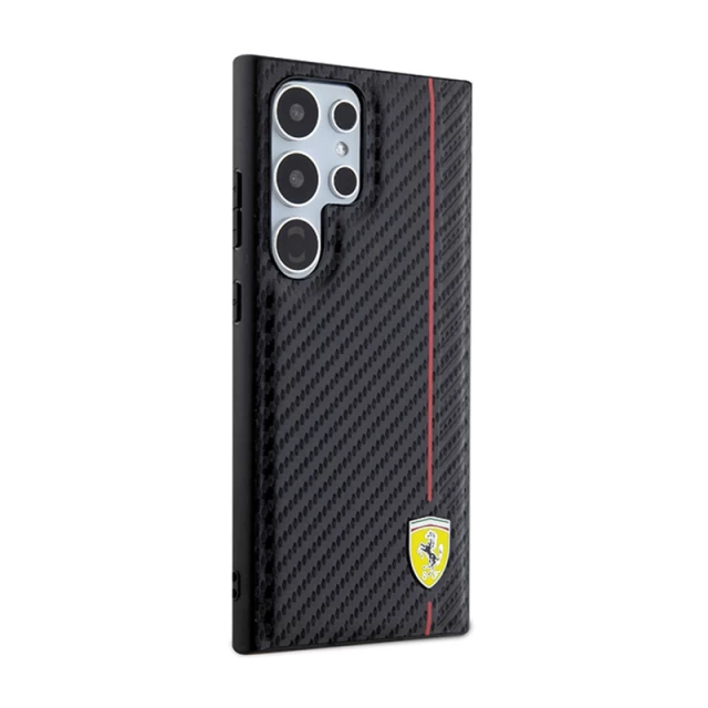 Чохол Ferrari Carbon Printed Line для Samsung Galaxy S24 Ultra (S928) Black (FEHCS24LN3DUR)