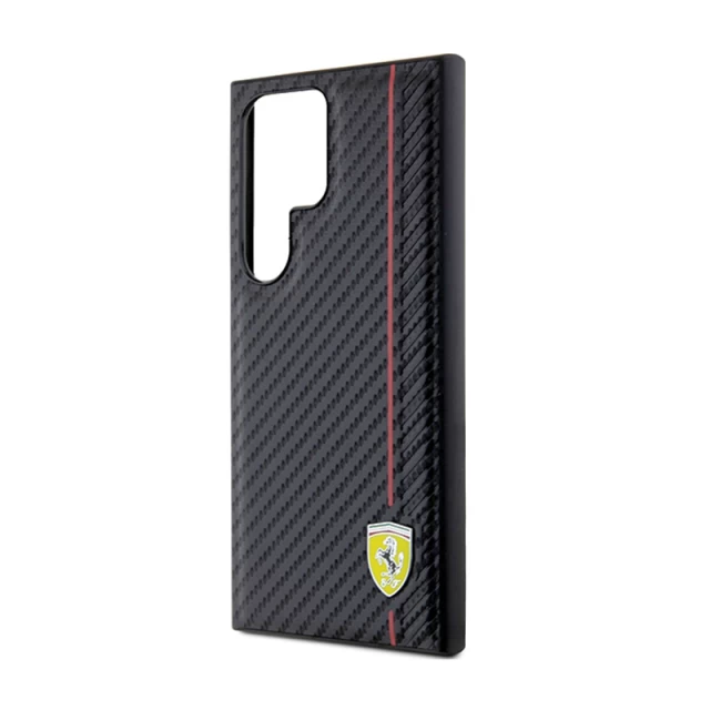 Чохол Ferrari Carbon Printed Line для Samsung Galaxy S24 Ultra (S928) Black (FEHCS24LN3DUR)