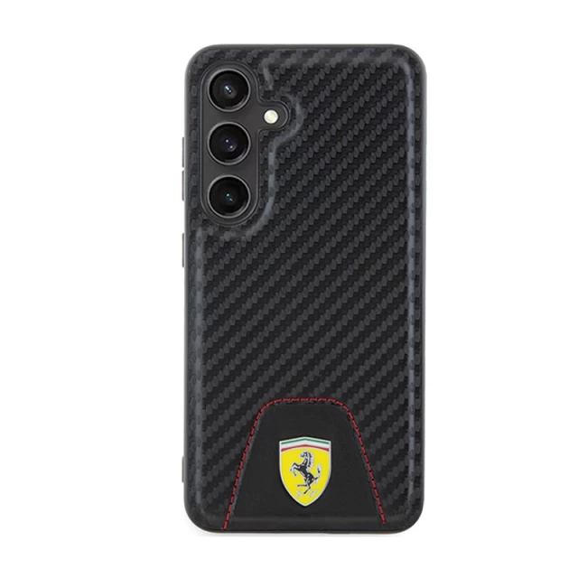Чохол Ferrari Carbon Stitched Bottom для Samsung Galaxy S24 (S921) Black (FEHCS24SN3PUK)