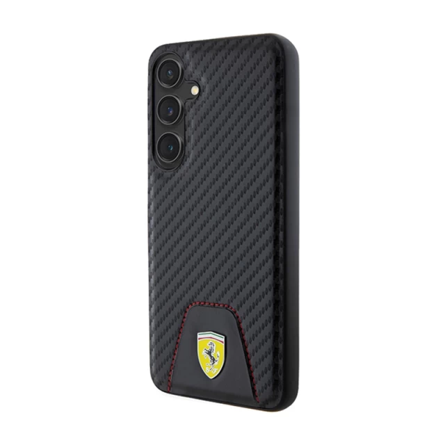 Чохол Ferrari Carbon Stitched Bottom для Samsung Galaxy S24 Plus (S926) Black (FEHCS24MN3PUK)