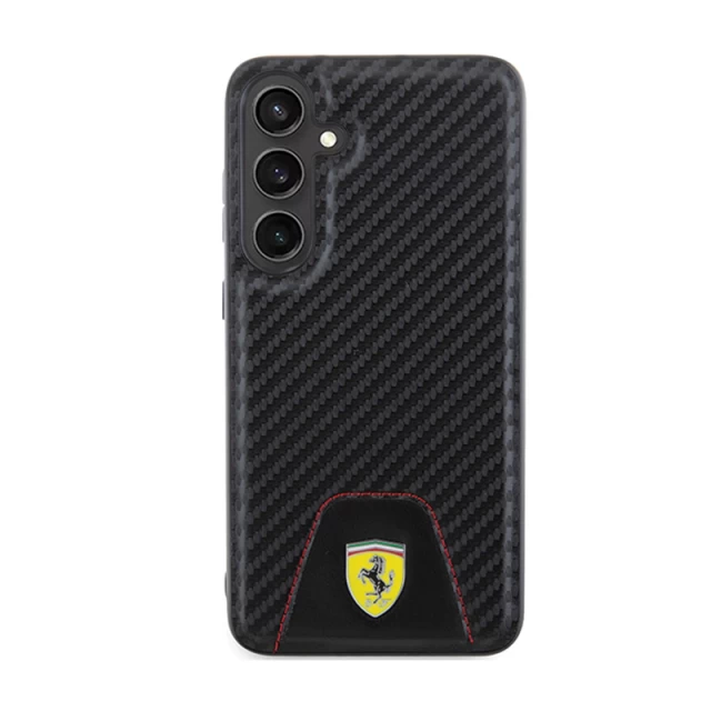 Чохол Ferrari Carbon Stitched Bottom для Samsung Galaxy S24 Plus (S926) Black (FEHCS24MN3PUK)