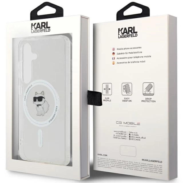 Чехол Karl Lagerfeld IML Choupette для Samsung Galaxy S24 (S921) Transparent with MagSafe (KLHMS24SHFCCNOT)