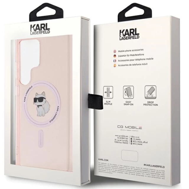 Чохол Karl Lagerfeld IML Choupette для Samsung Galaxy S24 Ultra (S928) Pink with MagSafe (KLHMS24LHFCCNOP)