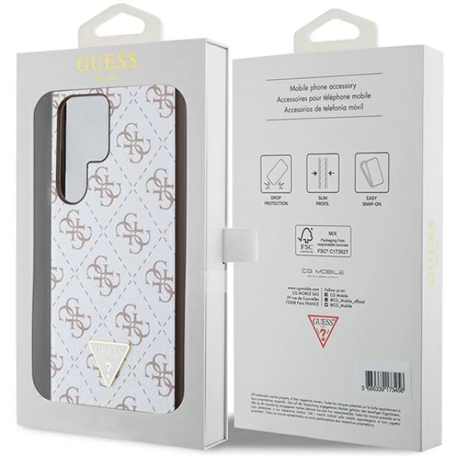 Чехол Guess 4G Triangle для Samsung Galaxy S24 Ultra (S928) White (GUHCS24LPG4GPH)