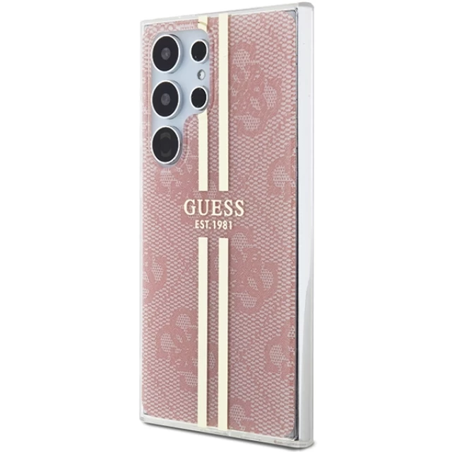 Чехол Guess IML 4G Gold Stripe для Samsung Galaxy S24 Ultra (S928) Pink (GUHCS24LH4PSEGP)