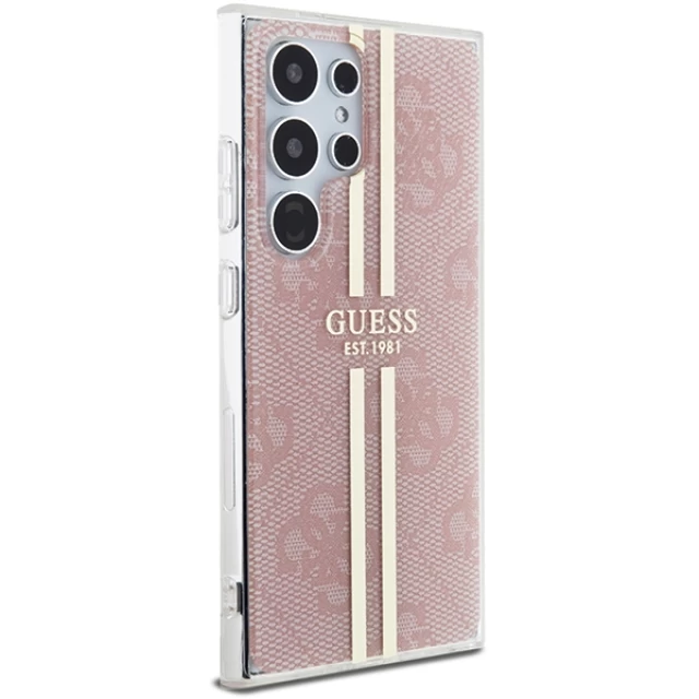 Чехол Guess IML 4G Gold Stripe для Samsung Galaxy S24 Ultra (S928) Pink (GUHCS24LH4PSEGP)