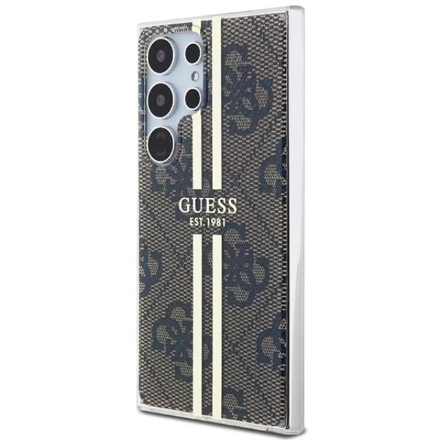 Чехол Guess IML 4G Gold Stripe для Samsung Galaxy S24 Ultra (S928) Brown (GUHCS24LH4PSEGW)