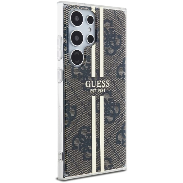 Чехол Guess IML 4G Gold Stripe для Samsung Galaxy S24 Ultra (S928) Brown (GUHCS24LH4PSEGW)