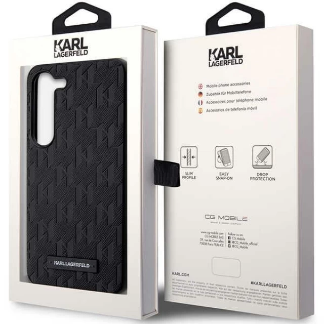 Чехол Karl Lagerfeld Saffiano Mono Metal Pin для Samsung Galaxy S24 Plus (S926) Black (KLHCS24MSAKLHPK)