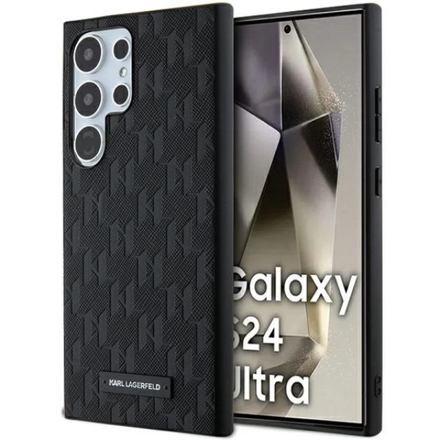 Чохол Karl Lagerfeld Saffiano Mono Metal Pin для Samsung Galaxy S24 Ultra (S928) Black (KLHCS24LSAKLHPK)