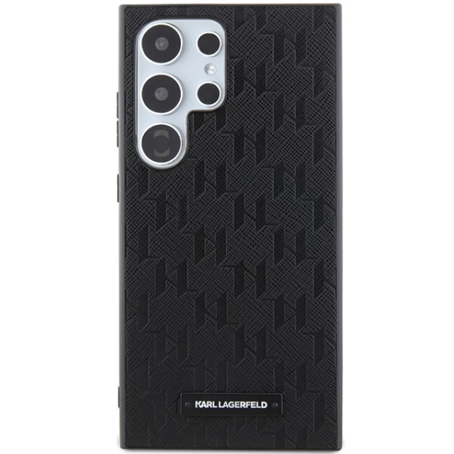 Чехол Karl Lagerfeld Saffiano Mono Metal Pin для Samsung Galaxy S24 Ultra (S928) Black (KLHCS24LSAKLHPK)