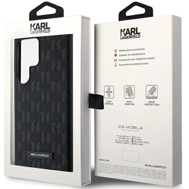 Чохол Karl Lagerfeld Saffiano Mono Metal Pin для Samsung Galaxy S24 Ultra (S928) Black (KLHCS24LSAKLHPK)