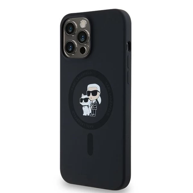 Чохол Karl Lagerfeld Silicone Karl & Choupette для iPhone 13 Pro | 13 Black with MagSafe (KLHMP13LSCMKCRHK)