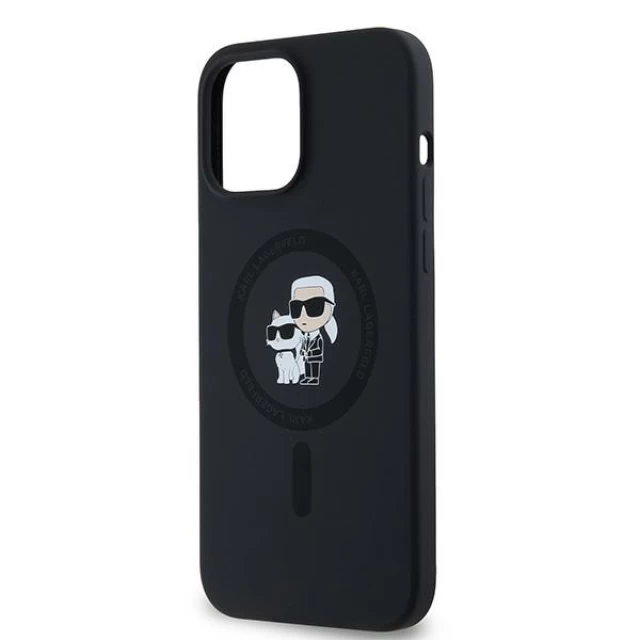 Чохол Karl Lagerfeld Silicone Karl & Choupette для iPhone 13 Pro | 13 Black with MagSafe (KLHMP13LSCMKCRHK)