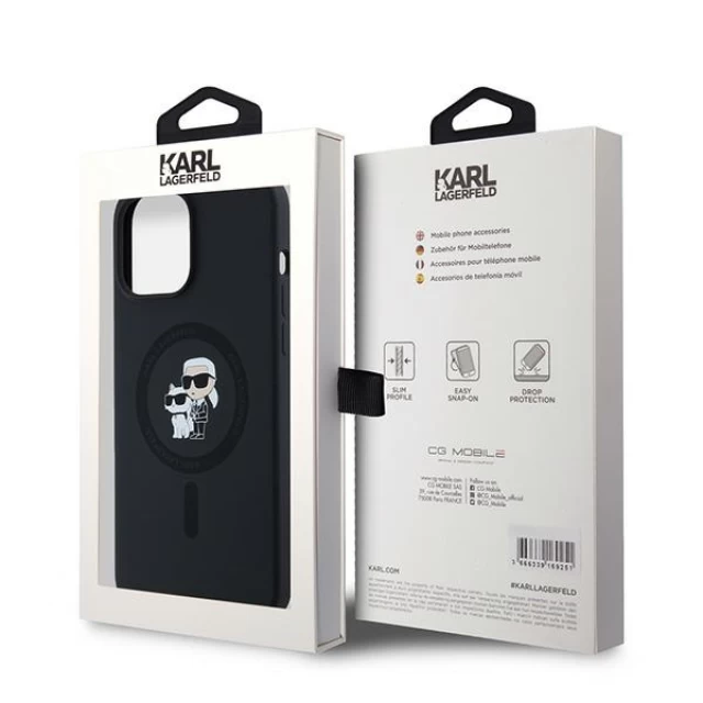 Чехол Karl Lagerfeld Silicone Karl & Choupette для iPhone 13 Pro Max Black with MagSafe (KLHMP13XSCMKCRHK)