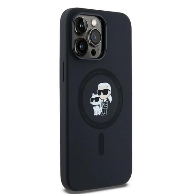 Чохол Karl Lagerfeld Silicone Karl & Choupette для iPhone 14 Pro Black with MagSafe (KLHMP14LSCMKCRHK)