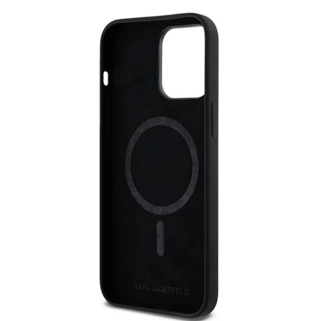 Чохол Karl Lagerfeld Silicone Karl & Choupette для iPhone 14 Pro Black with MagSafe (KLHMP14LSCMKCRHK)