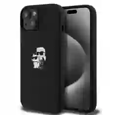 Чохол Karl Lagerfeld Silicone Karl & Choupette для iPhone 15 Plus | 14 Plus Black with MagSafe (KLHMP15MSCMKCRHK)