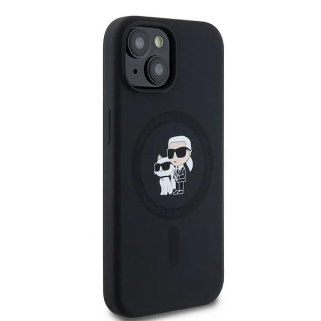 Чехол Karl Lagerfeld Silicone Karl & Choupette для iPhone 15 Plus | 14 Plus Black with MagSafe (KLHMP15MSCMKCRHK)