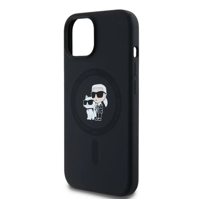 Чехол Karl Lagerfeld Silicone Karl & Choupette для iPhone 15 Plus | 14 Plus Black with MagSafe (KLHMP15MSCMKCRHK)