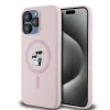 Чехол Karl Lagerfeld Silicone Karl & Choupette Ring для iPhone 15 Pro Pink with MagSafe (KLHMP15LSCMKCRHP)