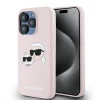 Чехол Karl Lagerfeld Silicone Karl & Choupette Head для iPhone 15 Pro Pink with MagSafe (KLHMP15LSKCHPPLP)