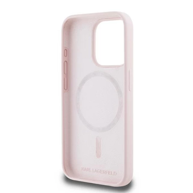 Чохол Karl Lagerfeld Silicone Karl & Choupette Head для iPhone 15 Pro Pink with MagSafe (KLHMP15LSKCHPPLP)