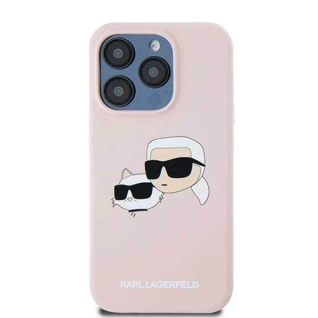 Чохол Karl Lagerfeld Silicone Karl & Choupette Head для iPhone 15 Pro Max Pink with MagSafe (KLHMP15XSKCHPPLP)