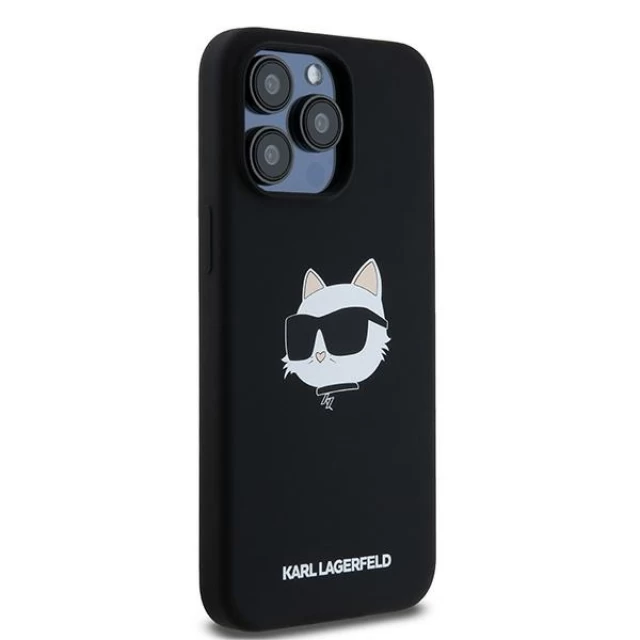 Чохол Karl Lagerfeld Silicone Choupette Head для iPhone 15 Pro Black with MagSafe (KLHMP15LSCHPPLK)