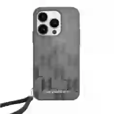 Чохол Karl Lagerfeld IML Mono KL Pattern & Cord для iPhone 15 Pro Black (KLHCP15SHKDPNSK)