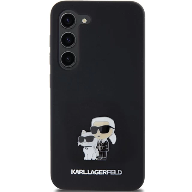 Чохол Karl Lagerfeld Silicone Karl and Choupette Metal Pin для Samsung Galaxy S24 (S921) Black (KLHCS24SSMHKCNPK)
