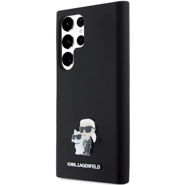 Чохол Karl Lagerfeld Silicone Karl and Choupette Metal Pin для Samsung Galaxy S24 Ultra (S928) Black (KLHCS24LSMHKCNPK)