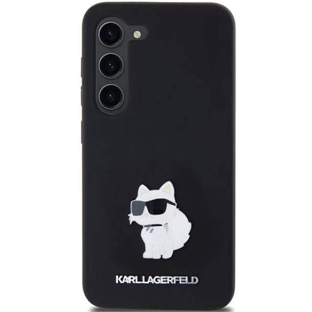 Чохол Karl Lagerfeld Silicone Choupette Metal Pin для Samsung Galaxy S24 (S921) Black (KLHCS24SSMHCNPK)